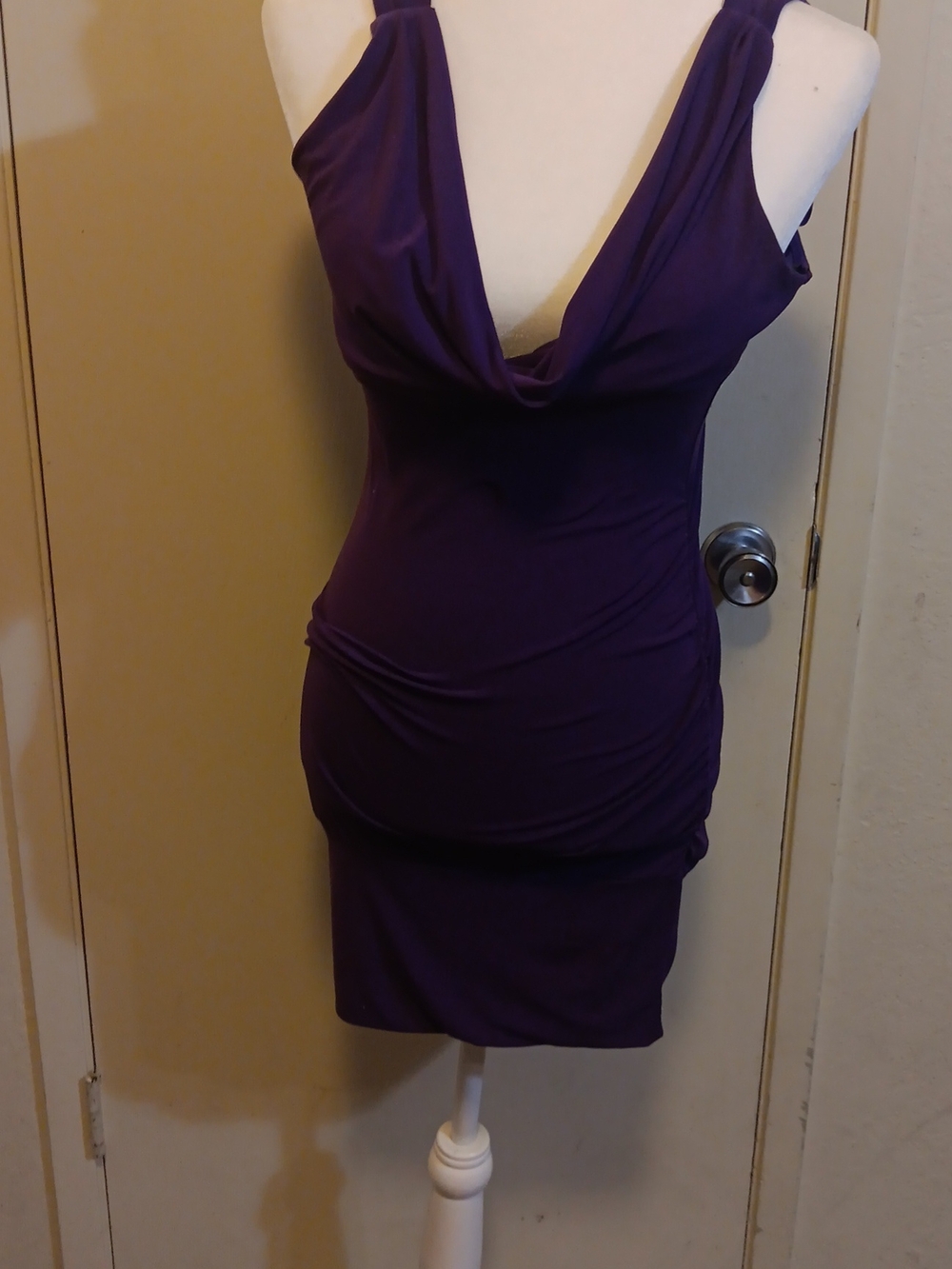 Purple Cowl Neck  Dress